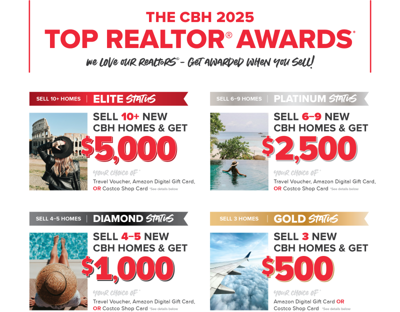 CBH Homes 2025 Top Realtor awards